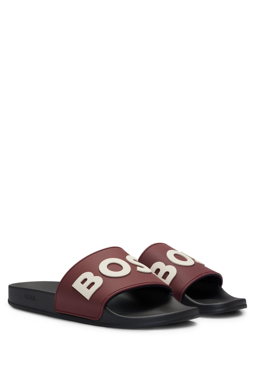 Boss Italian-made slides with raised logo