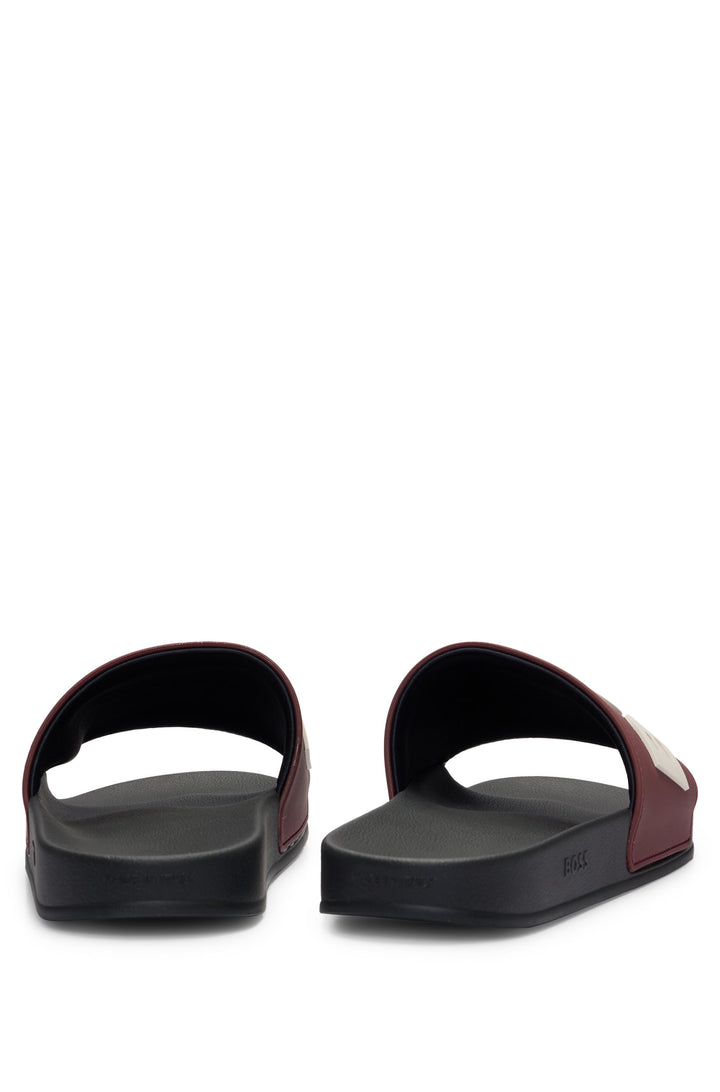Boss Italian-made slides with raised logo