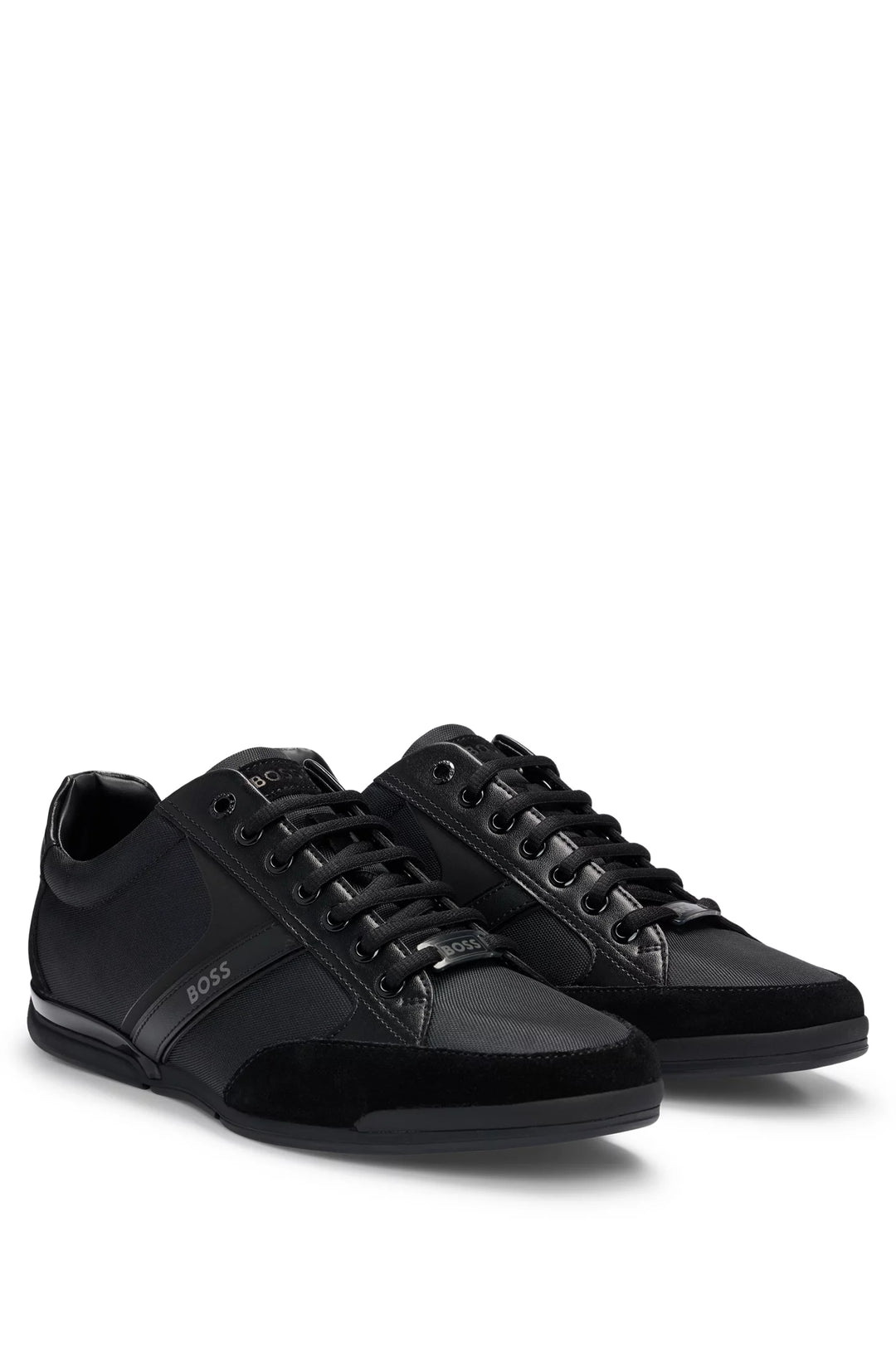 Boss Mixed-material trainers with suede and faux leather