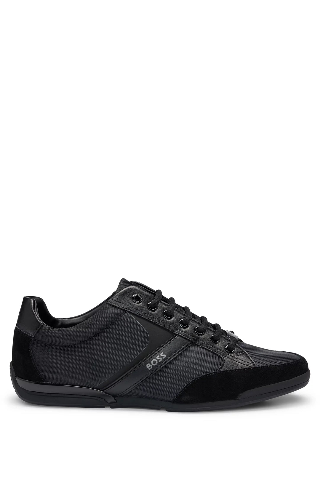Boss Mixed-material trainers with suede and faux leather