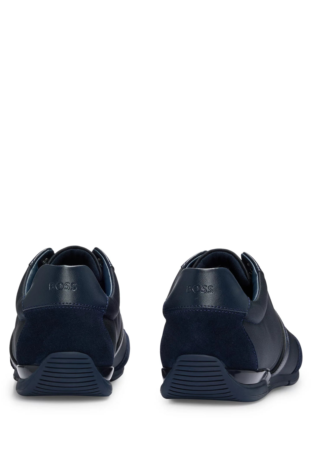 Boss Mixed-material trainers with suede and faux leather