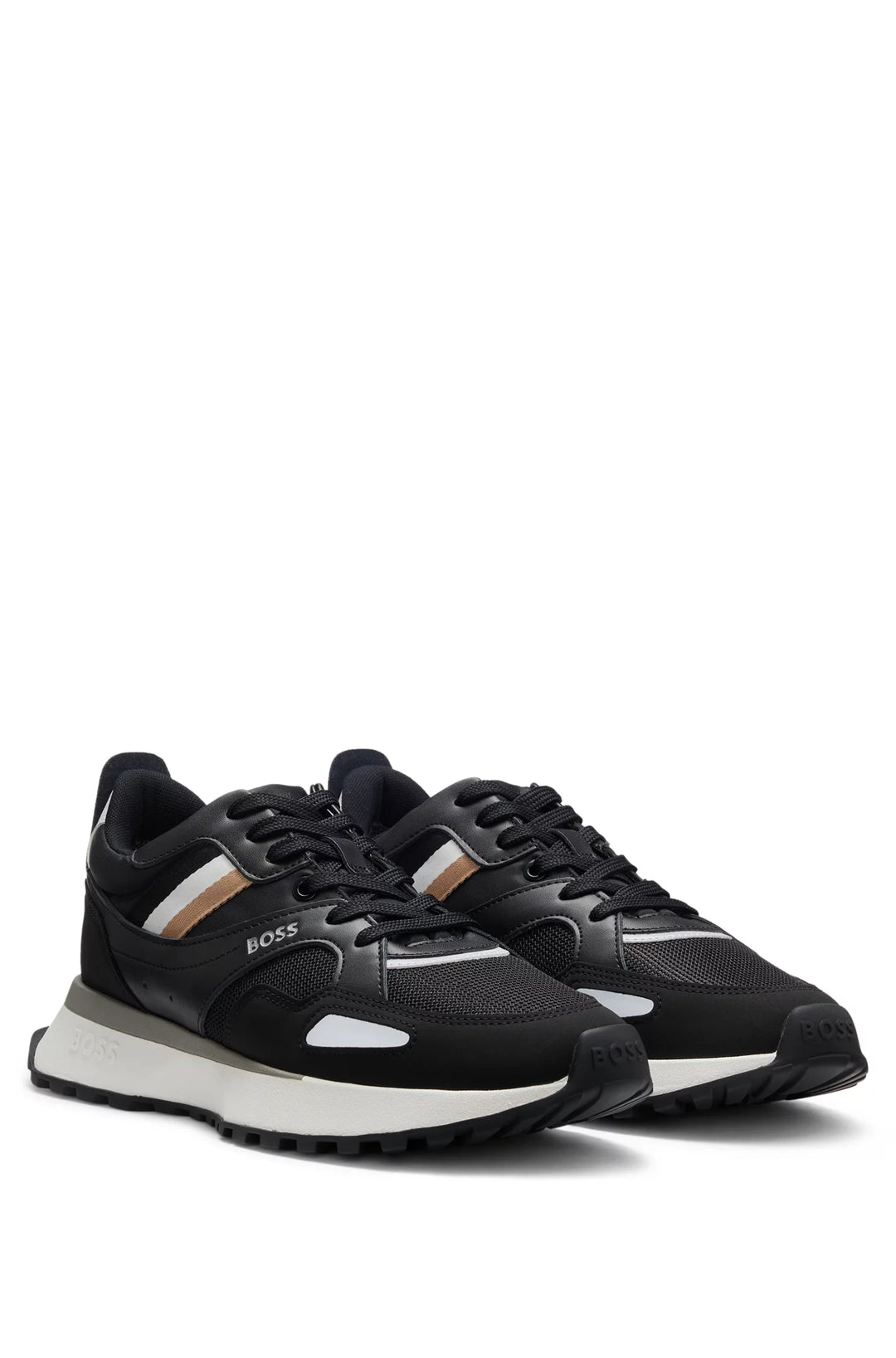Boss Running-style hybrid sneakers with EVA and rubber sole