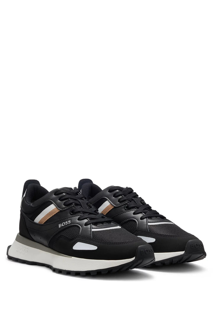 Boss Running-style hybrid sneakers with EVA and rubber sole