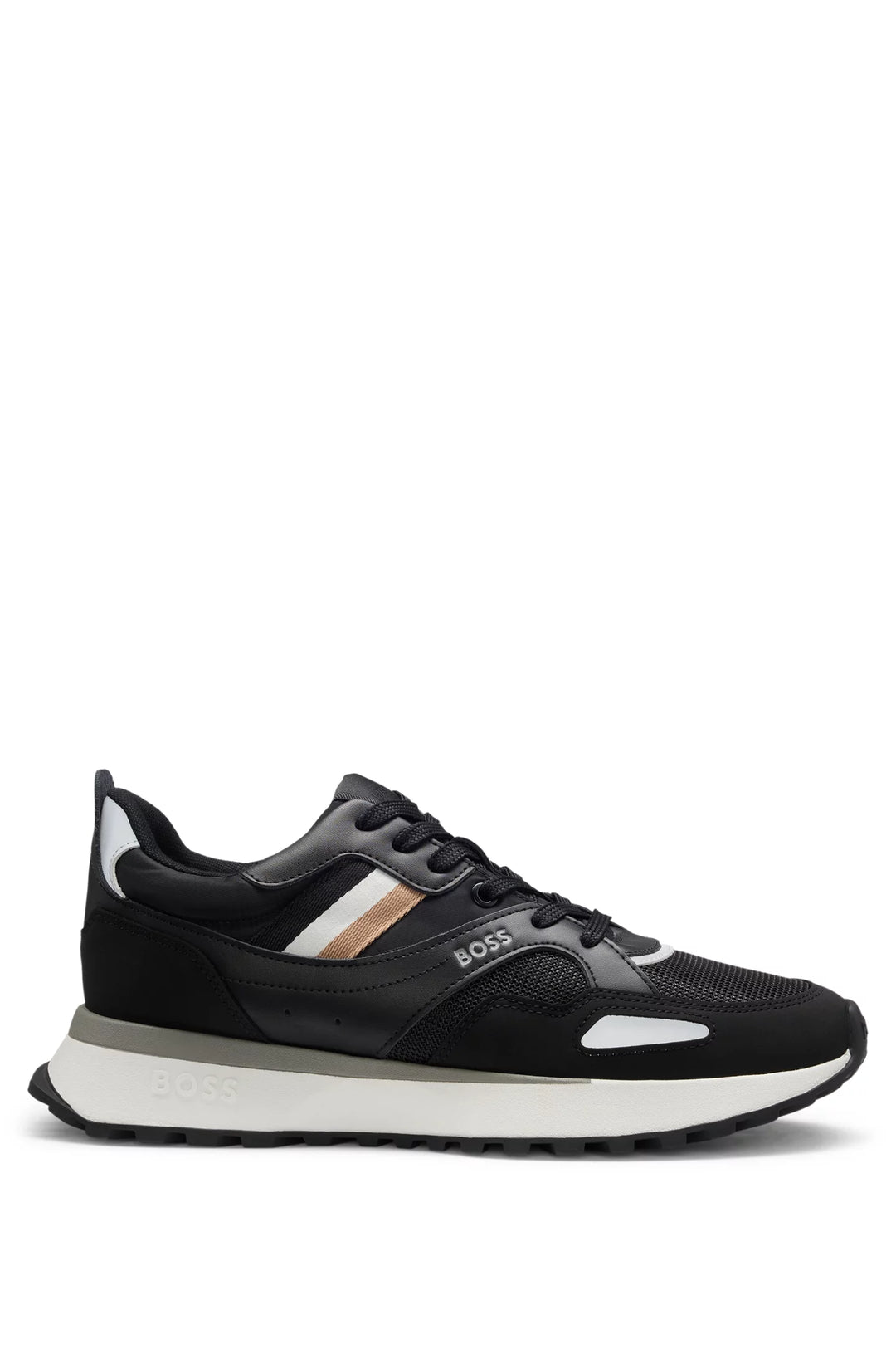 Boss Running-style hybrid sneakers with EVA and rubber sole