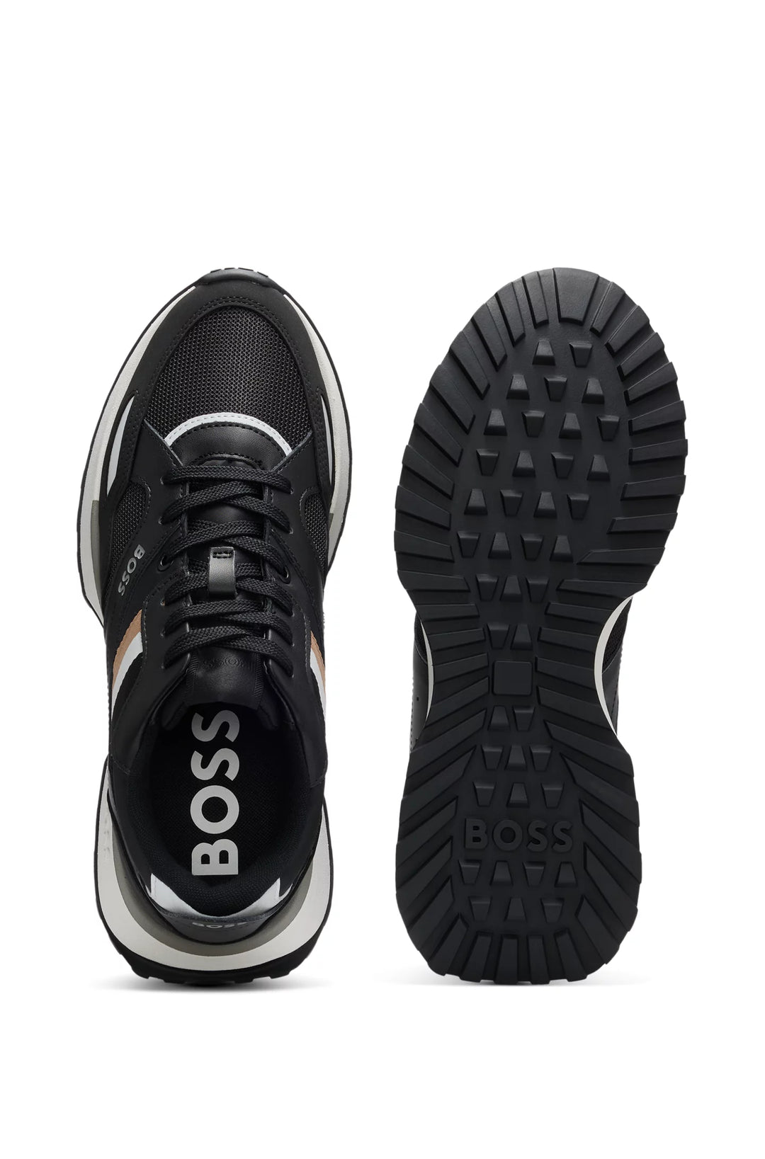 Boss Running-style hybrid sneakers with EVA and rubber sole