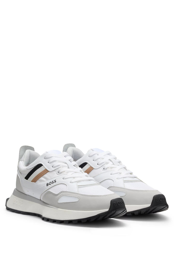 Boss Running-style hybrid sneakers with EVA and rubber sole