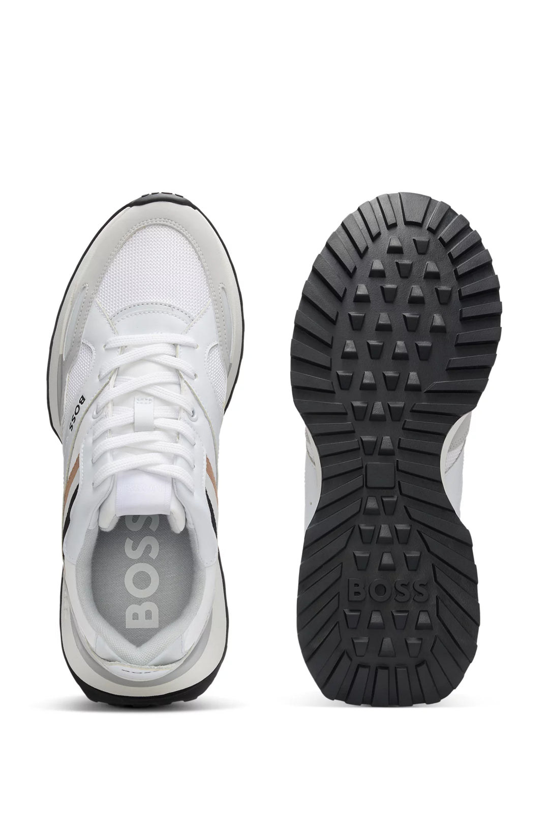 Boss Running-style hybrid sneakers with EVA and rubber sole
