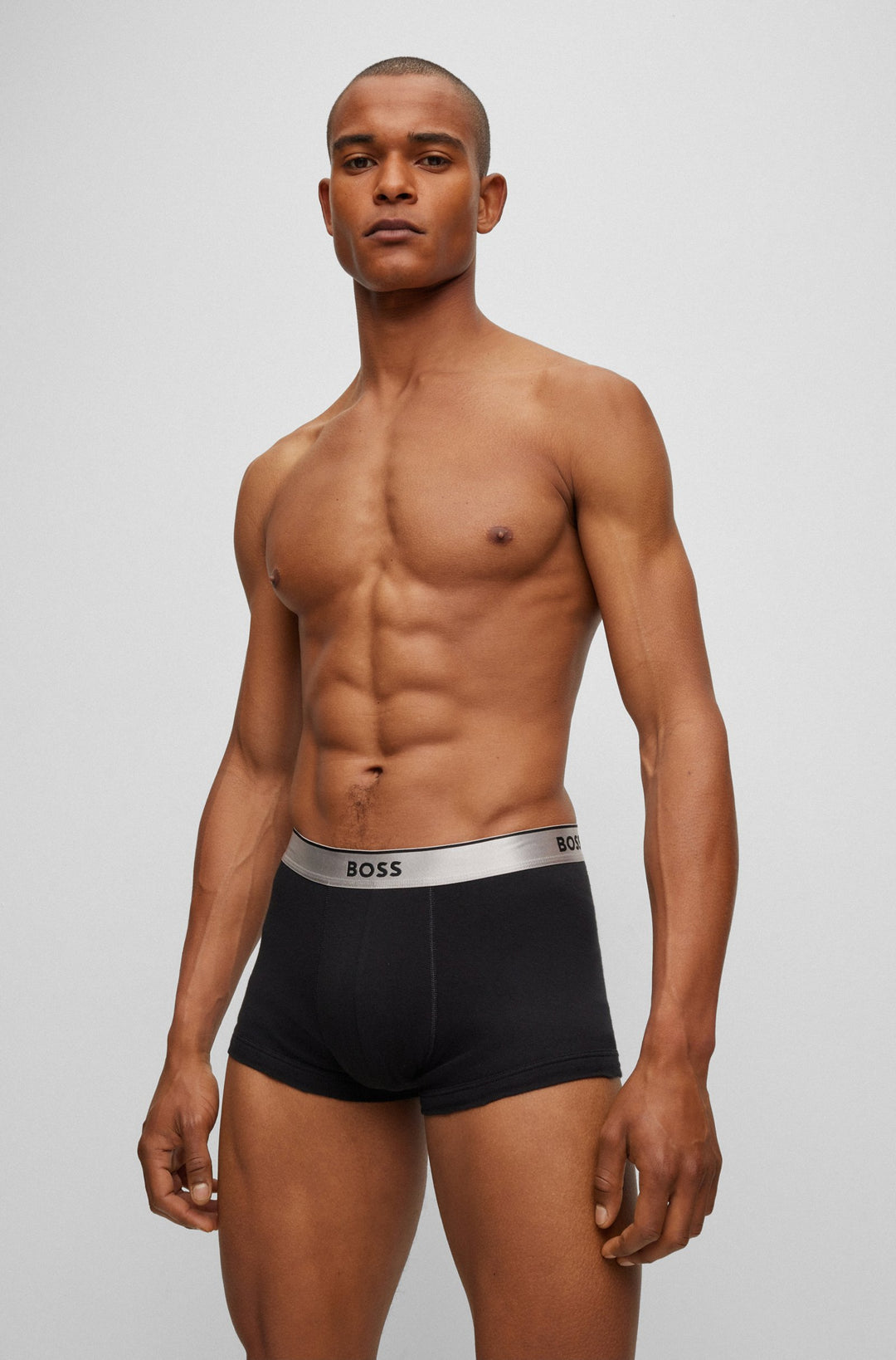 Boss Two-pack of cotton trunks with metallic branded waistbands