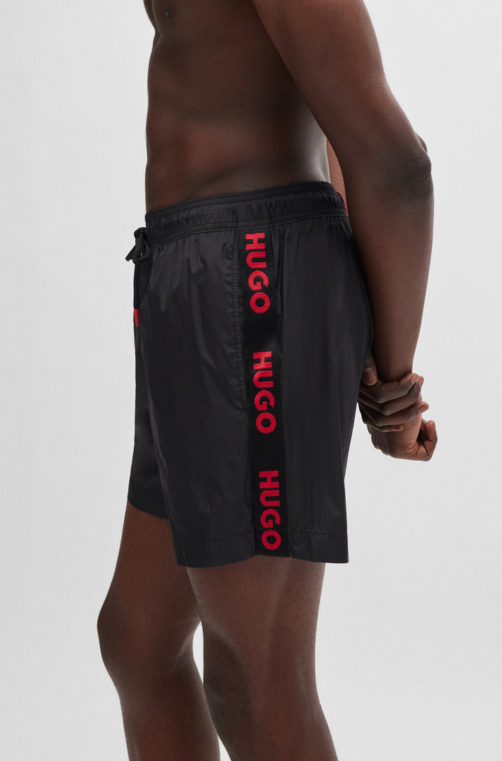 Hugo Fully lined swim shorts with logo tape