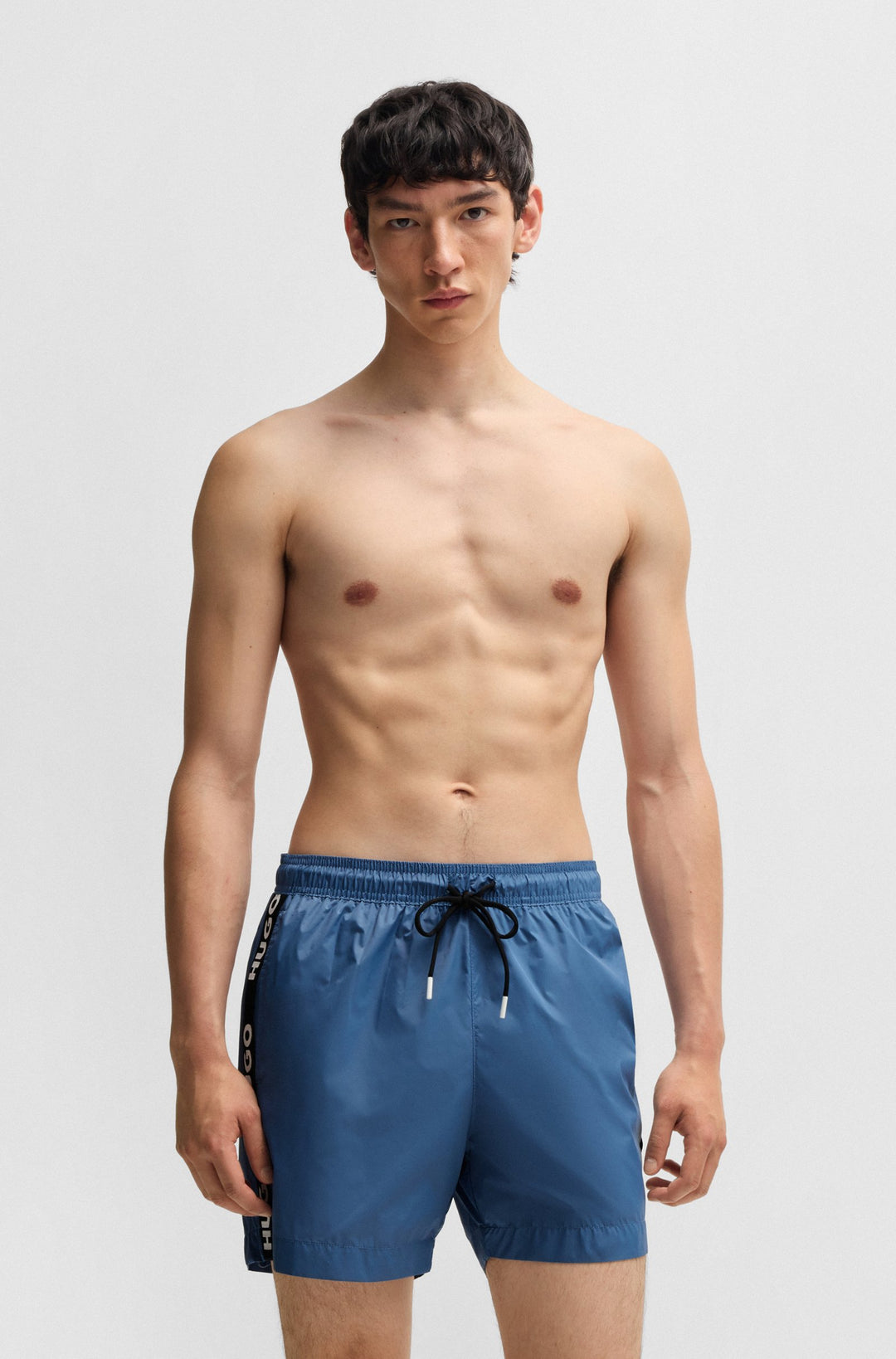 Hugo Fully lined swim shorts with logo tape