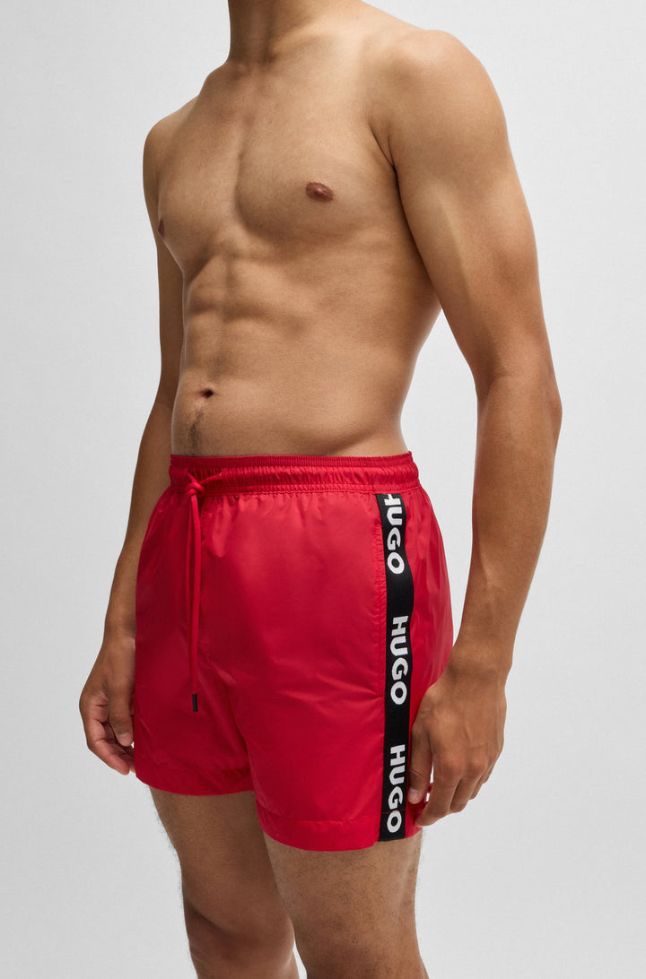 Hugo Fully lined swim shorts with logo tape