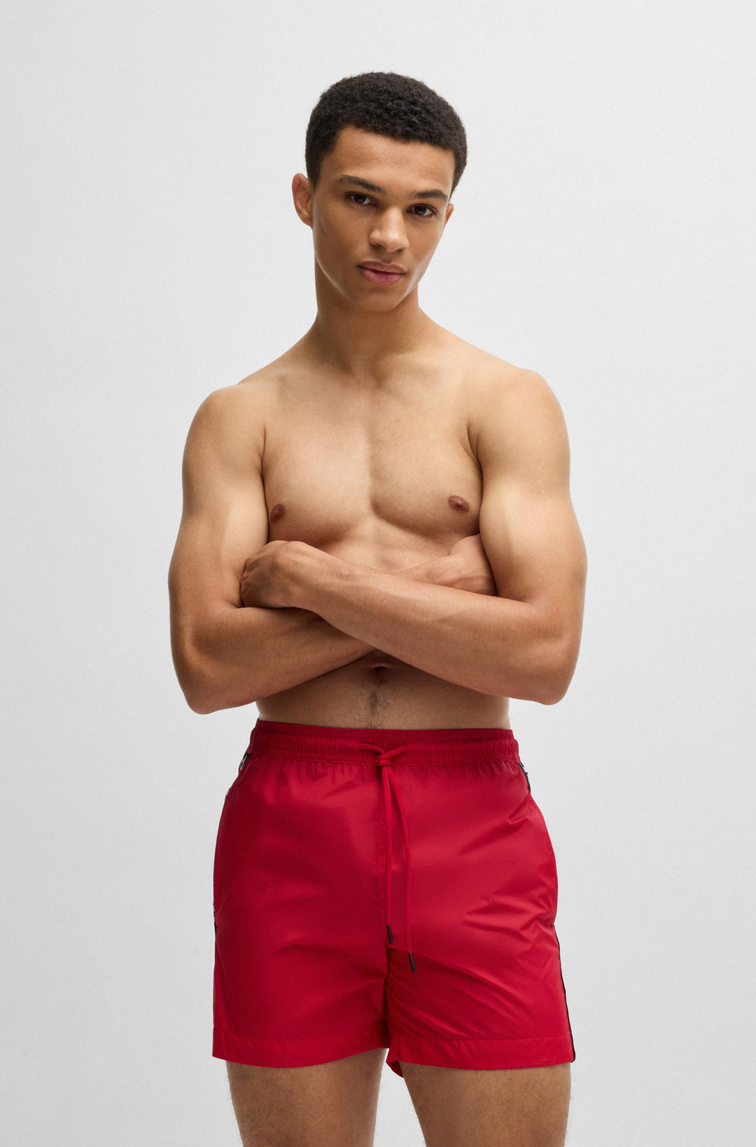 Hugo Fully lined swim shorts with logo tape