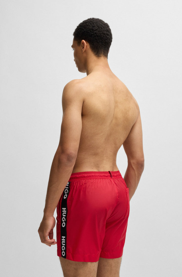 Hugo Fully lined swim shorts with logo tape