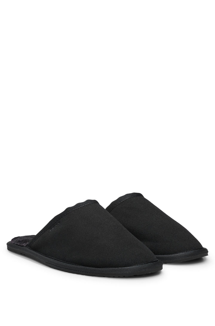 Boss Faux-suede slippers with rubber sole