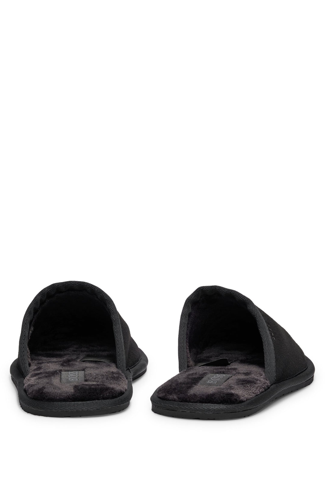 Boss Faux-suede slippers with rubber sole