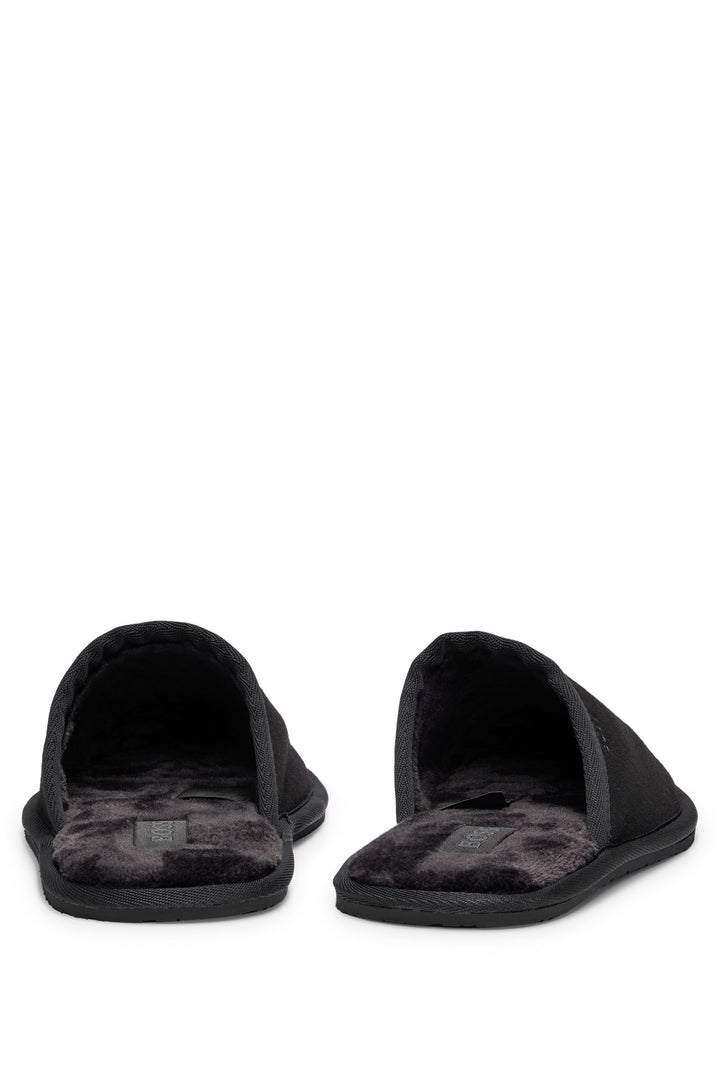 Boss Faux-suede slippers with rubber sole