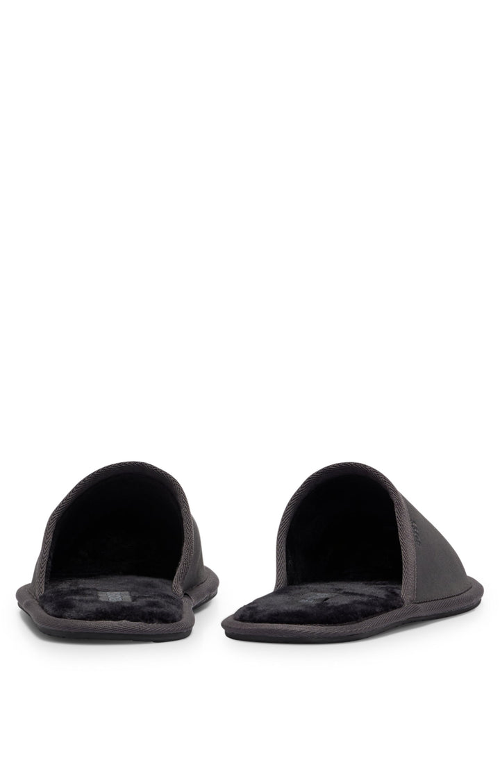 Boss Faux-suede slippers with rubber sole