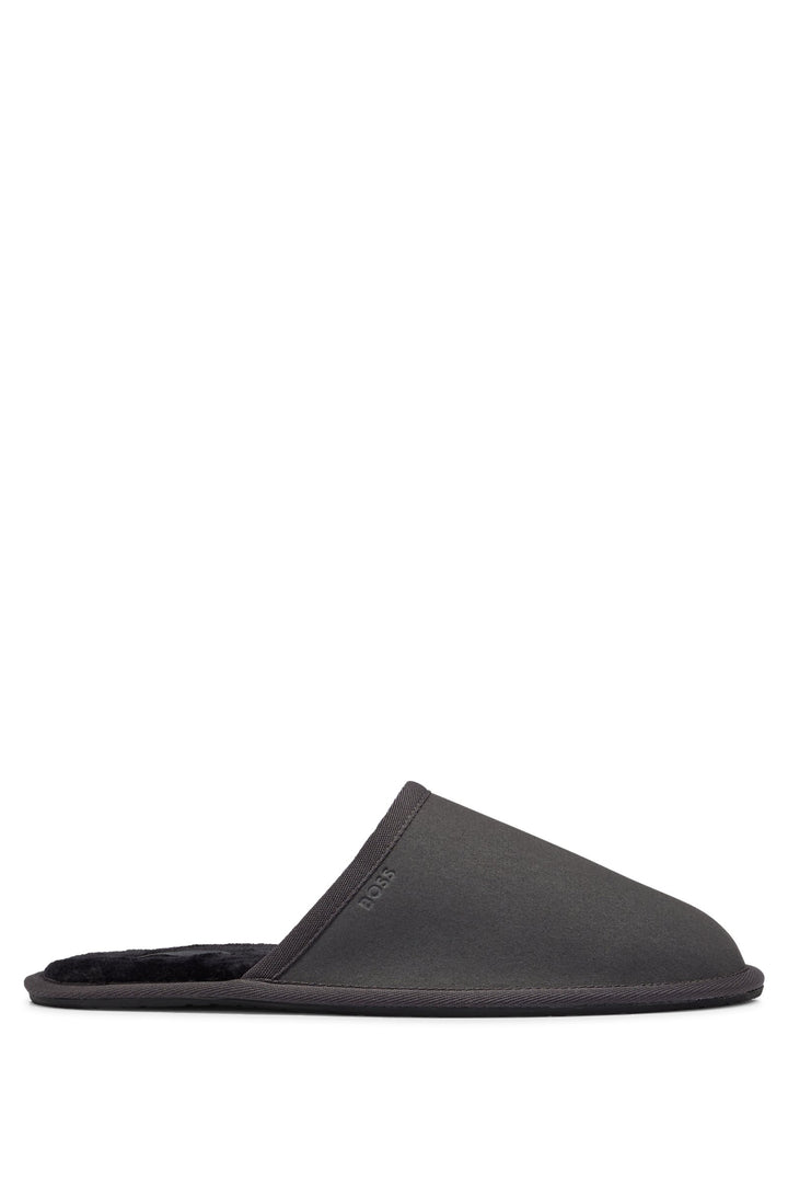Boss Faux-suede slippers with rubber sole