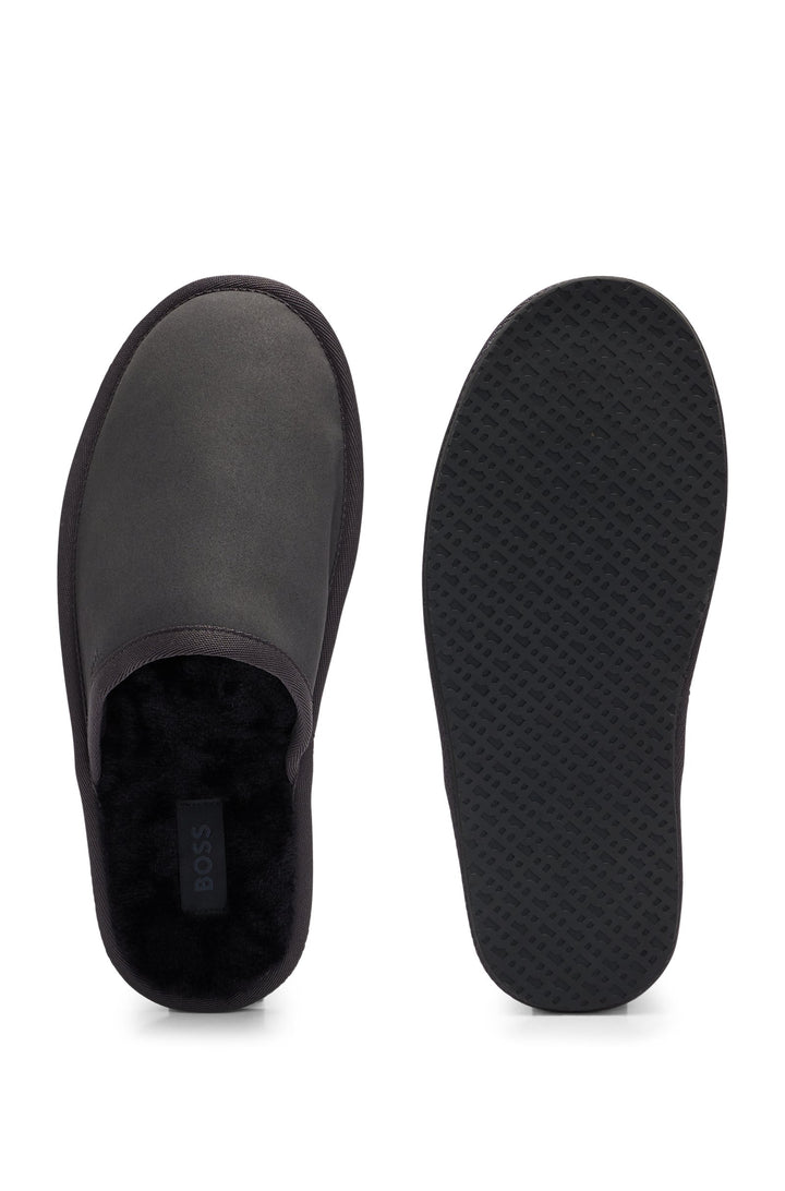 Boss Faux-suede slippers with rubber sole