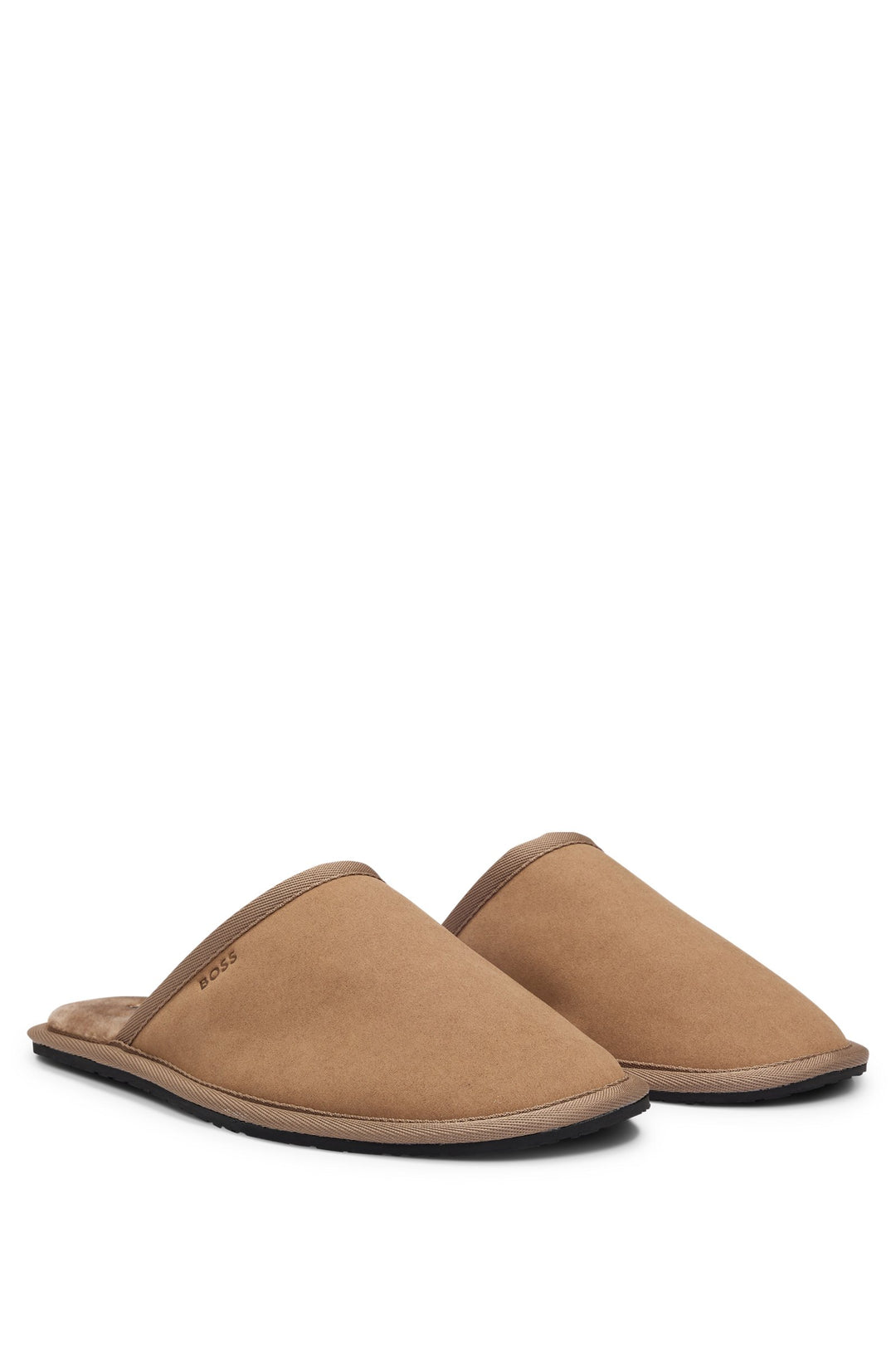 Boss Faux-suede slippers with rubber sole