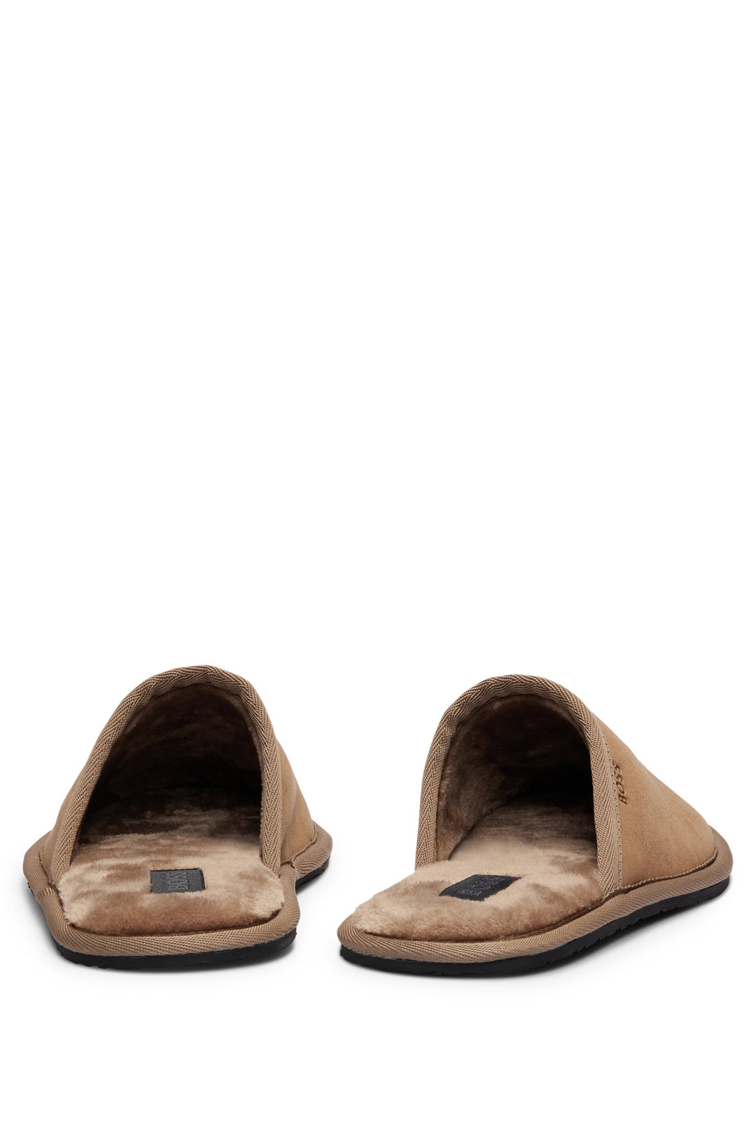 Boss Faux-suede slippers with rubber sole