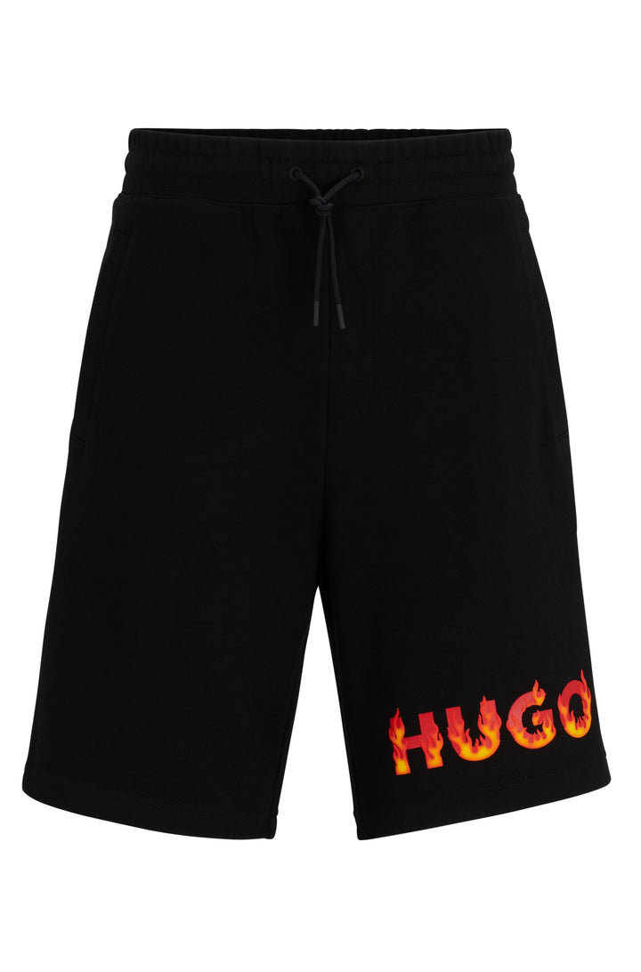 Hugo Cotton-terry shorts with puffed flame logo