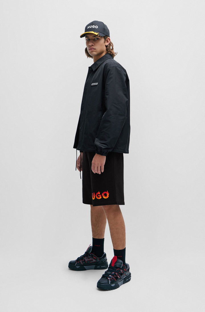 Hugo Cotton-terry shorts with puffed flame logo