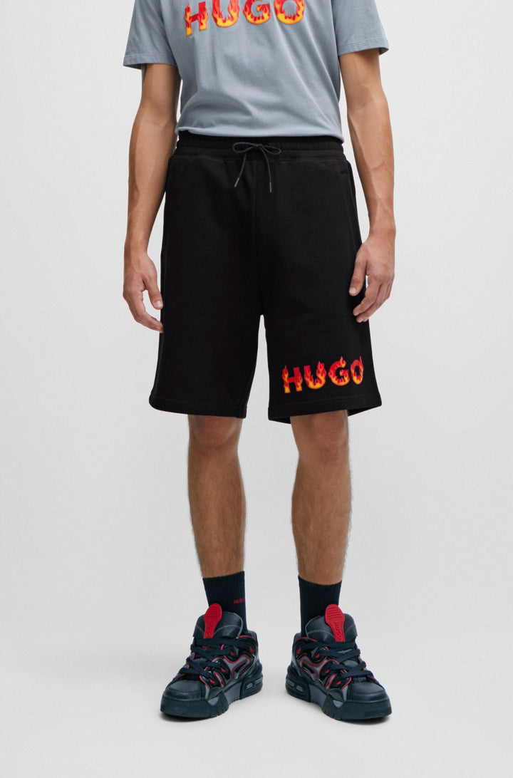 Hugo Cotton-terry shorts with puffed flame logo