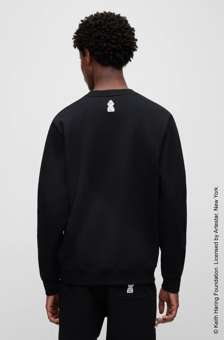 BOSS X KEITH HARING GENDER-NEUTRAL COTTON-BLEND SWEATSHIRT WITH SPECIAL ARTWORK