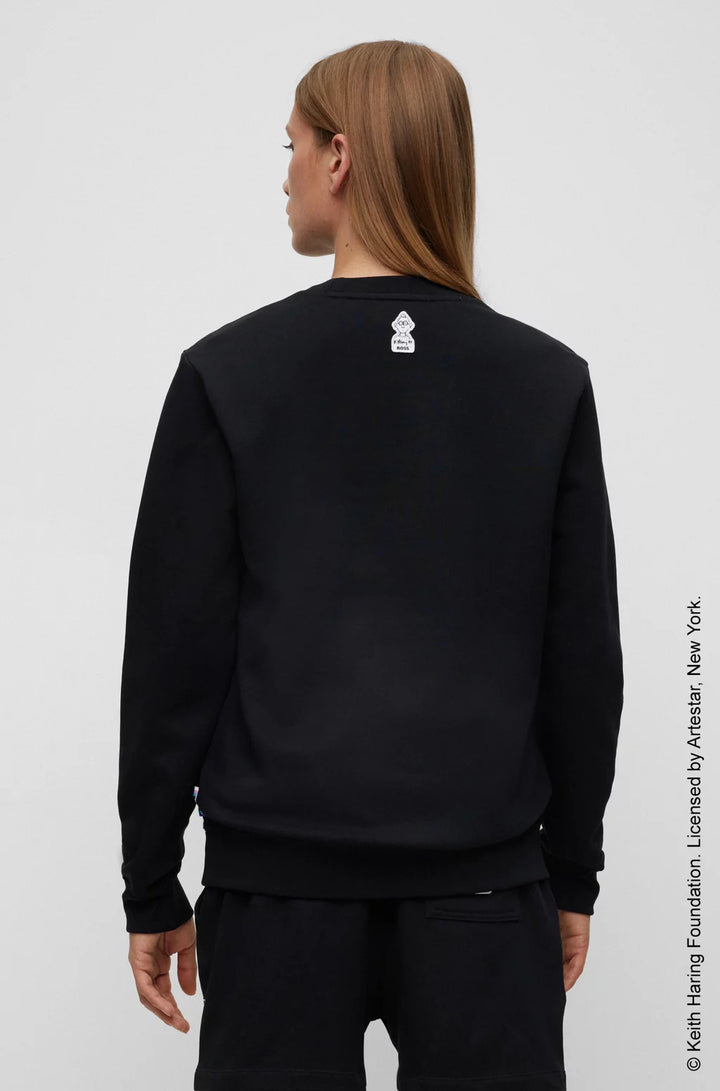 BOSS X KEITH HARING GENDER-NEUTRAL COTTON-BLEND SWEATSHIRT WITH SPECIAL ARTWORK