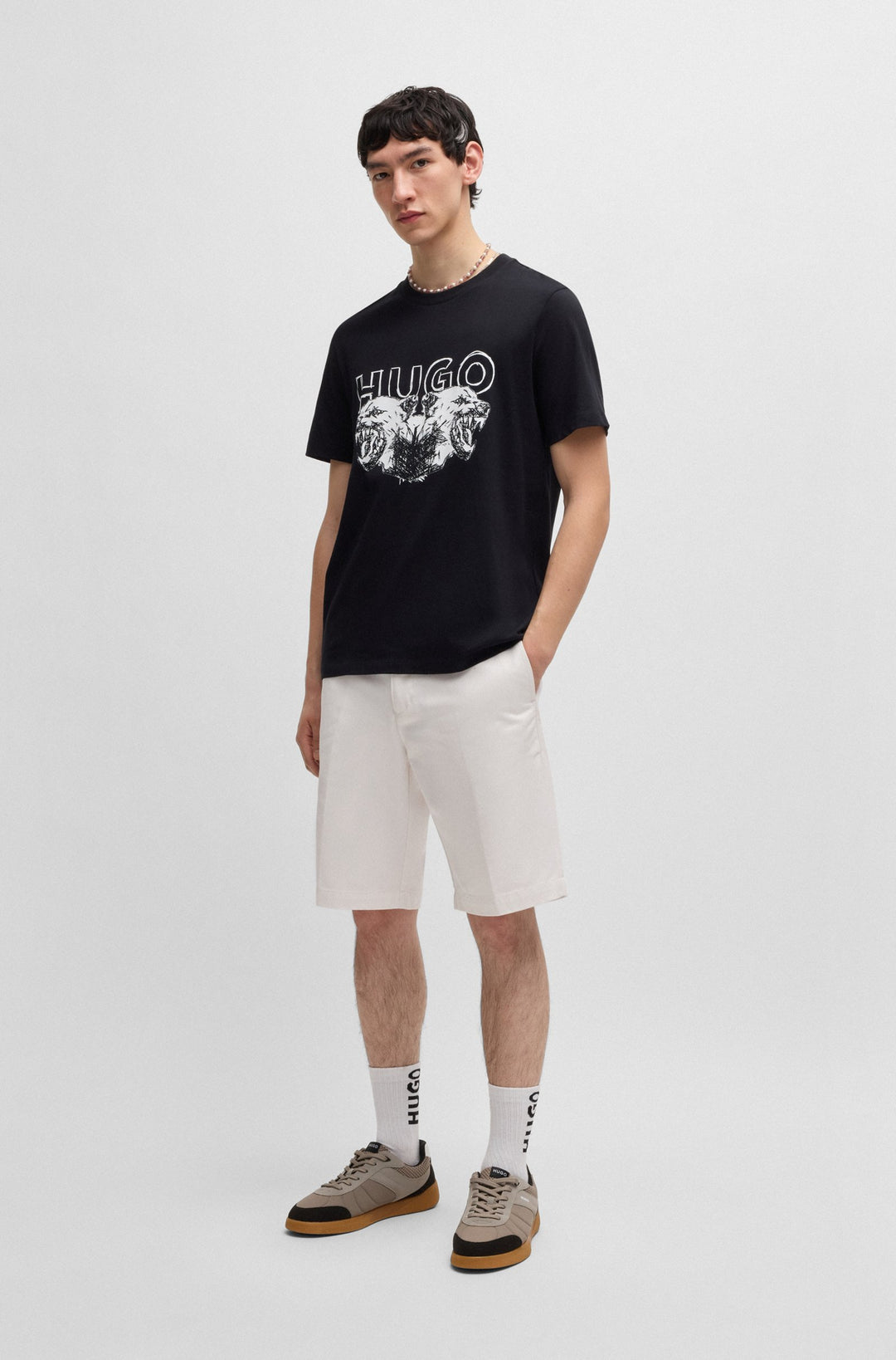 Hugo Regular-fit shorts with slim leg and buttoned pockets