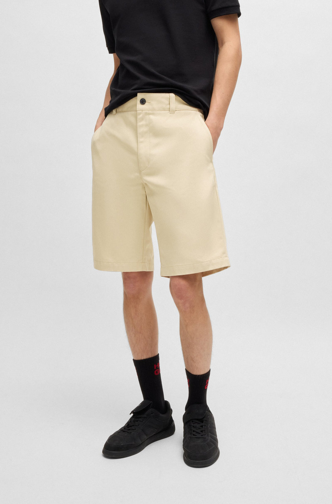 Hugo Regular-fit shorts with slim leg and buttoned pockets