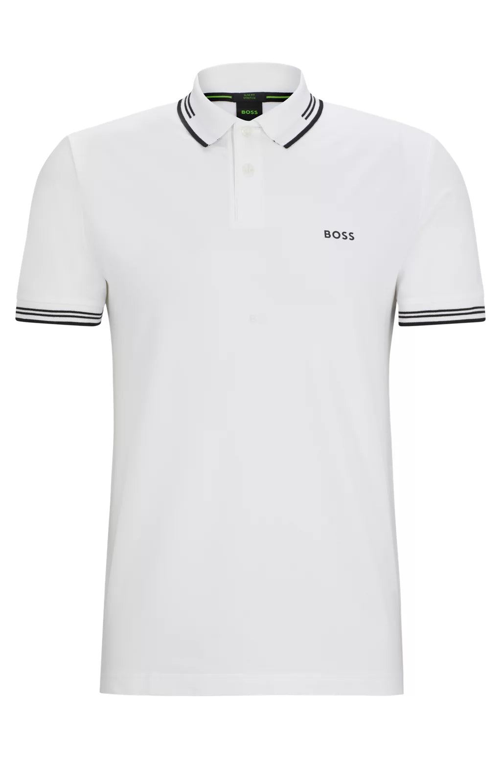 BOSS STRETCH-COTTON SLIM-FIT POLO SHIRT WITH BRANDING