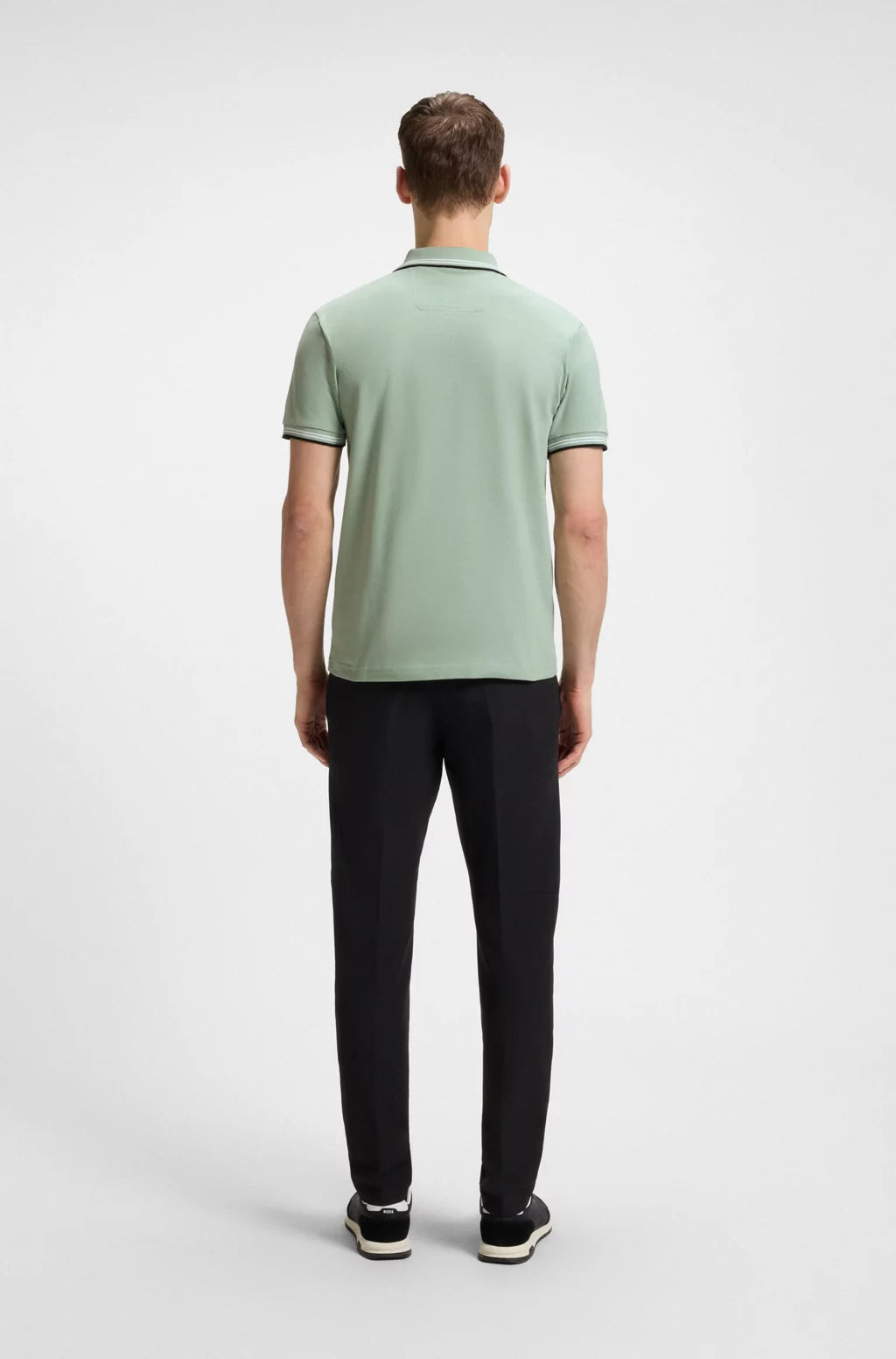 BOSS STRETCH-COTTON SLIM-FIT POLO SHIRT WITH BRANDING