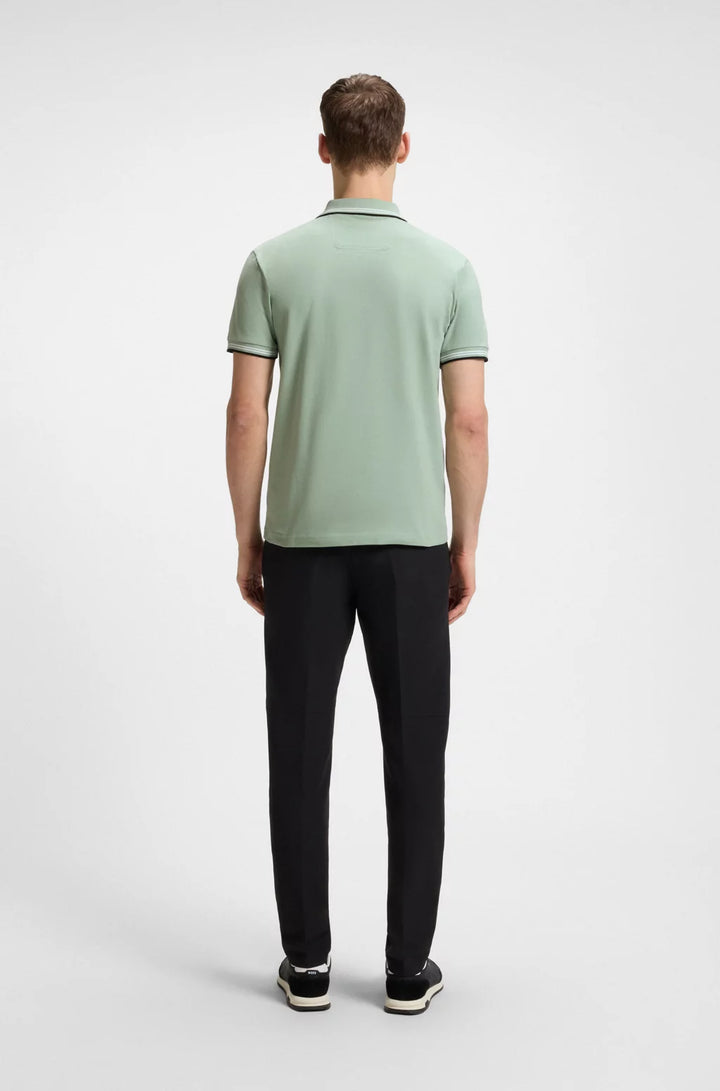 BOSS STRETCH-COTTON SLIM-FIT POLO SHIRT WITH BRANDING