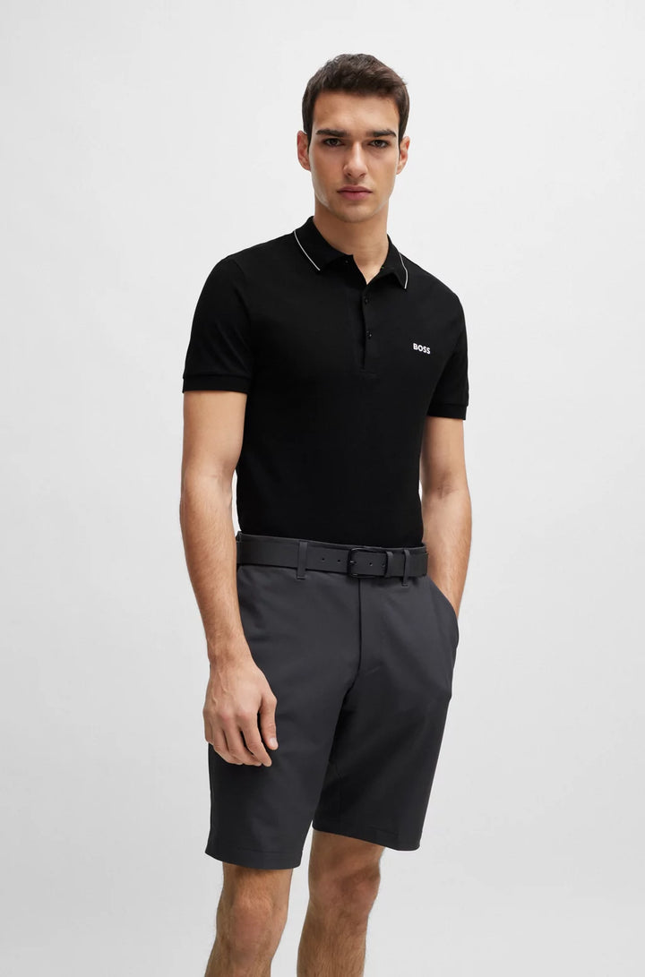 BOSS Cotton-piqué slim-fit polo shirt with tonal logo