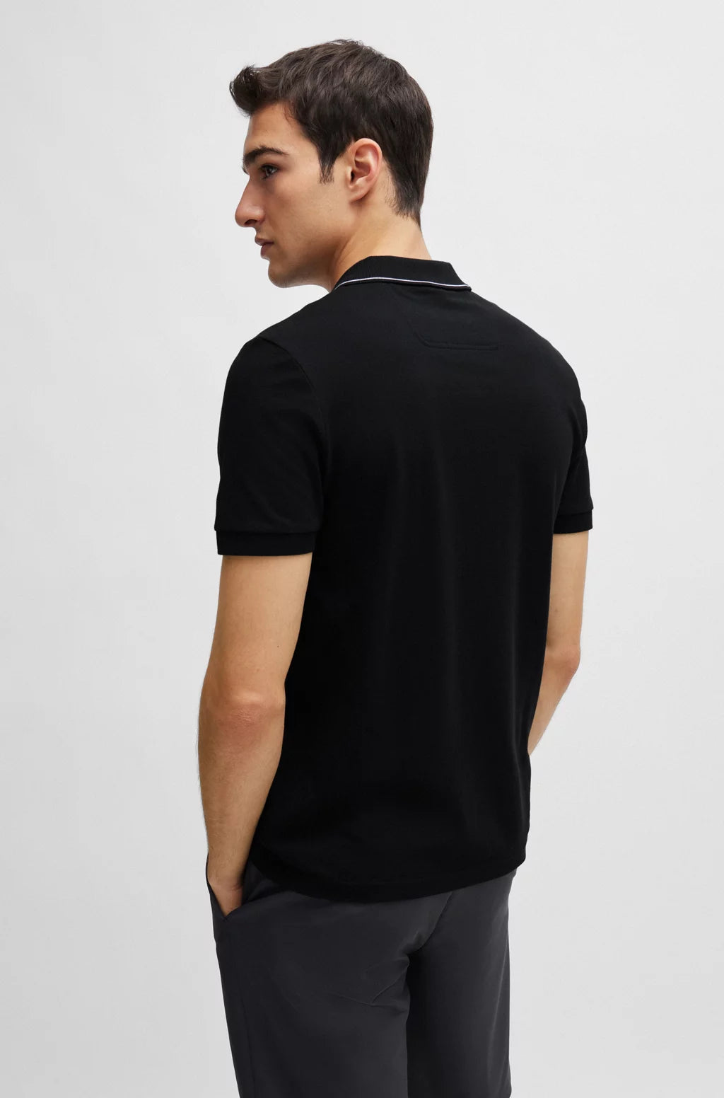 BOSS Cotton-piqué slim-fit polo shirt with tonal logo