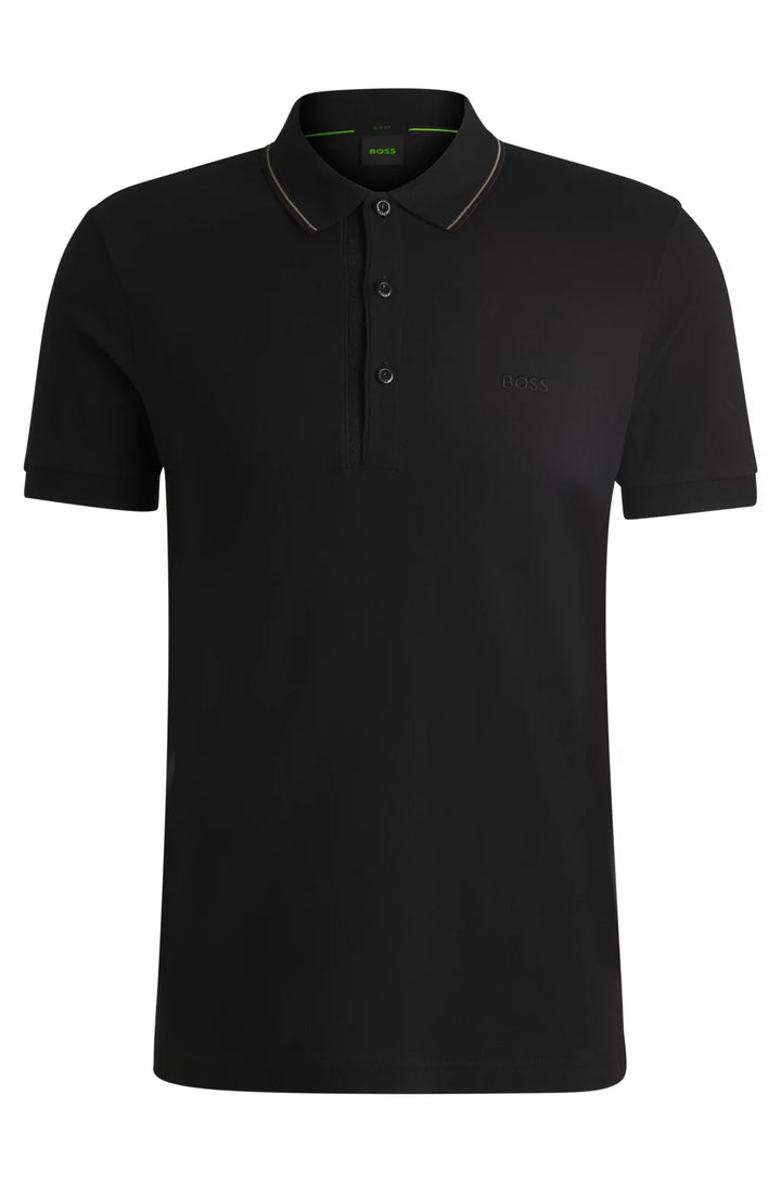 BOSS Cotton-piqué slim-fit polo shirt with tonal logo
