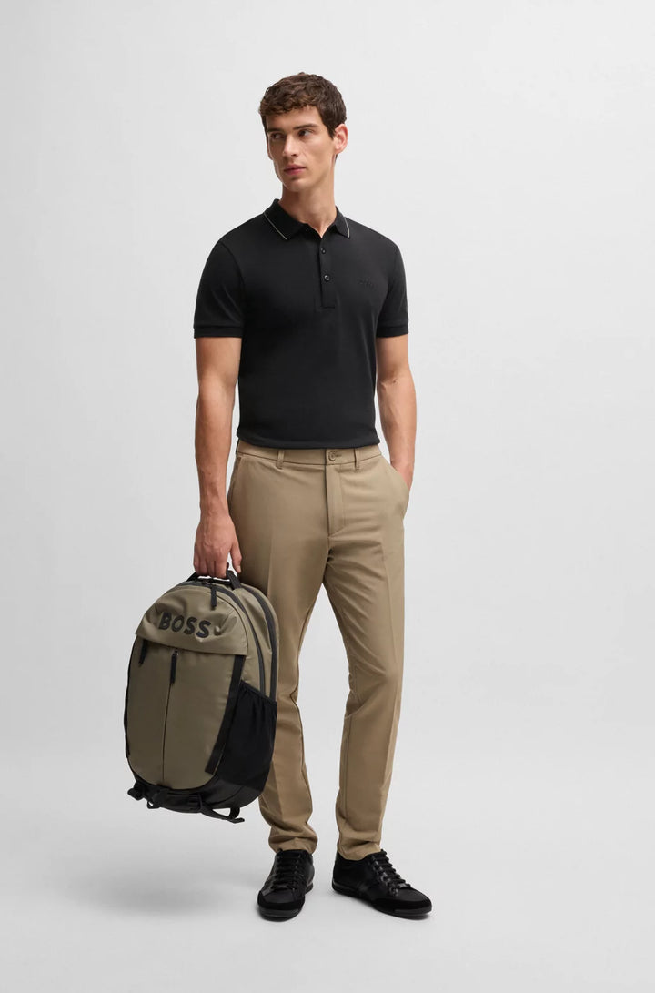BOSS Cotton-piqué slim-fit polo shirt with tonal logo
