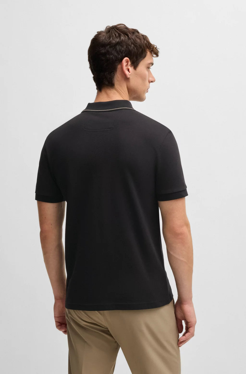 BOSS Cotton-piqué slim-fit polo shirt with tonal logo