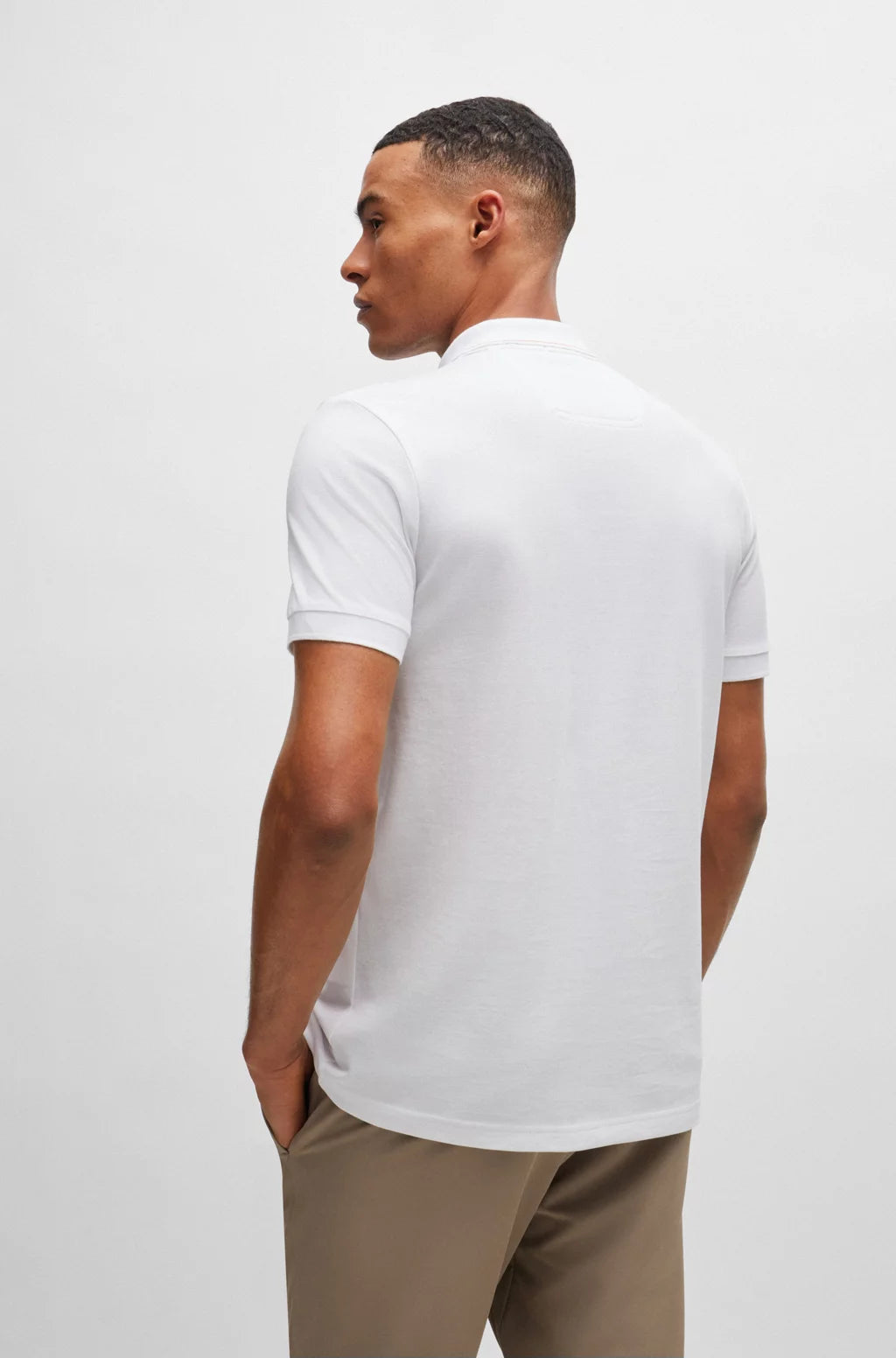 BOSS Cotton-piqué slim-fit polo shirt with tonal logo