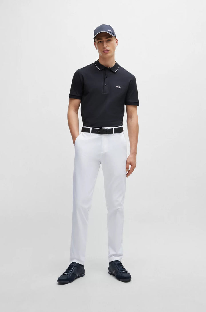 BOSS Cotton-piqué slim-fit polo shirt with tonal logo