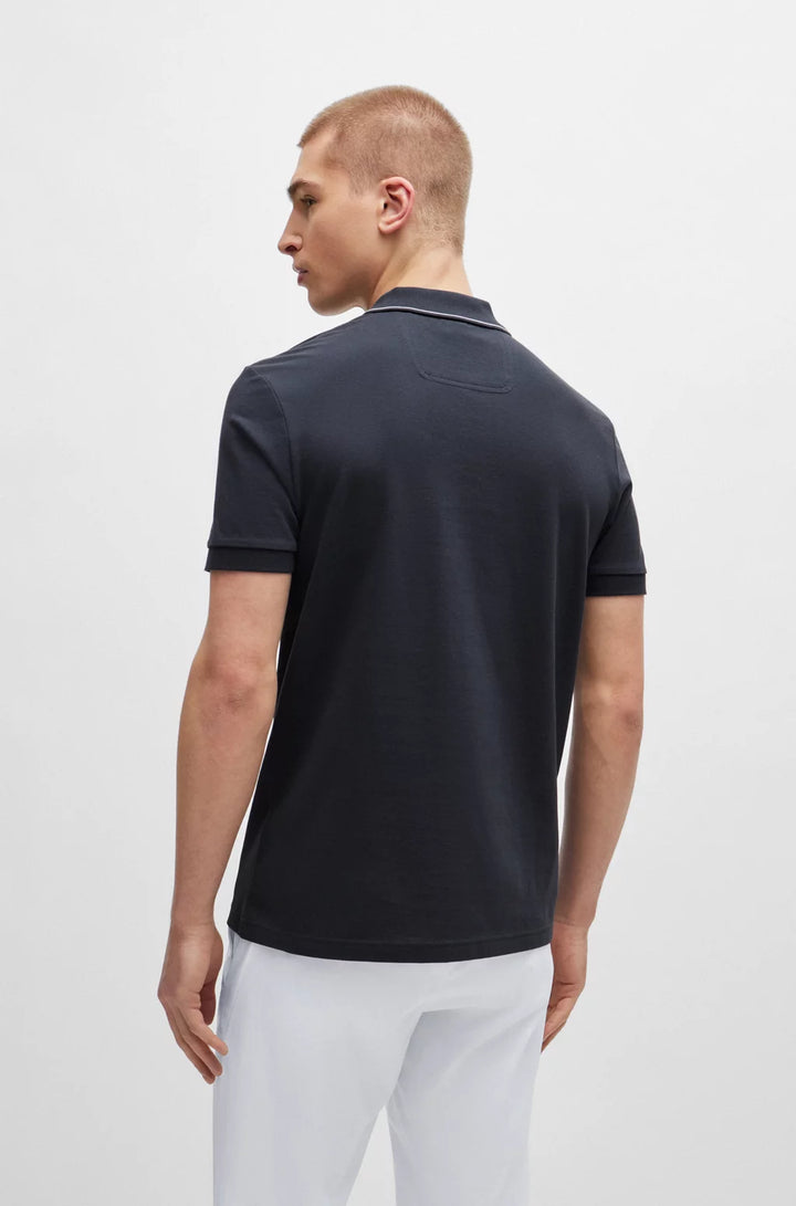 BOSS Cotton-piqué slim-fit polo shirt with tonal logo