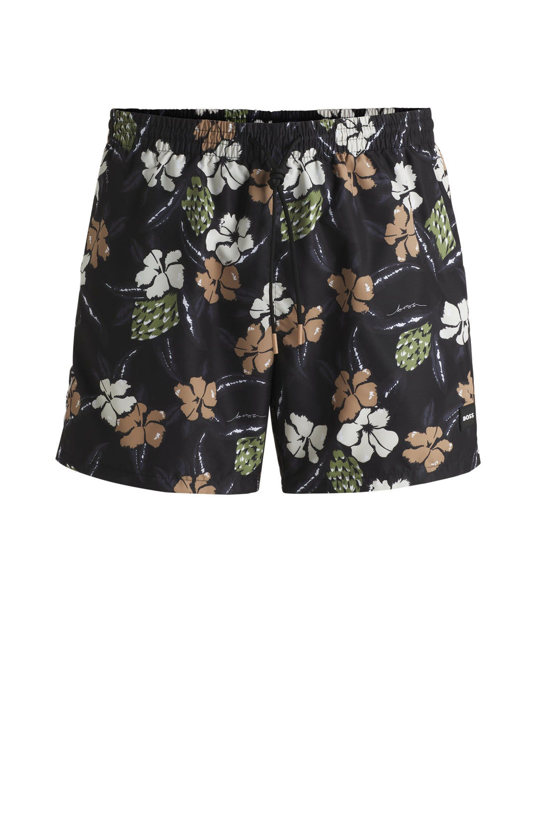 Boss Fully lined swim shorts with seasonal print