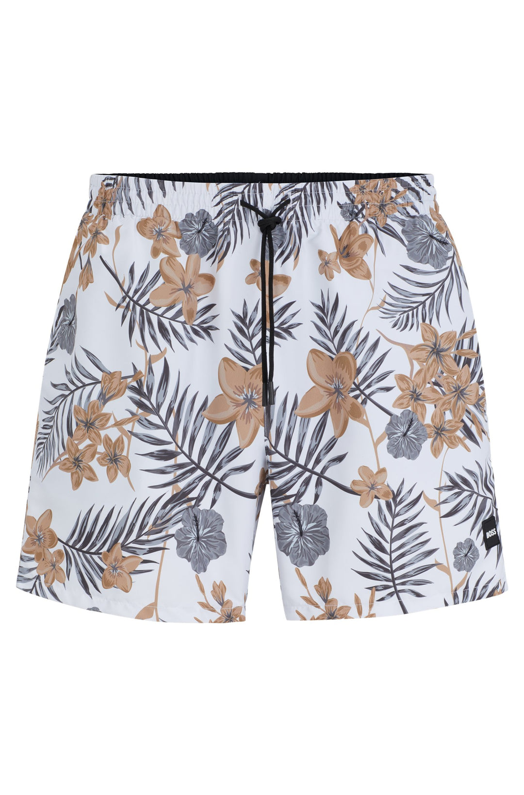 Boss Fully lined swim shorts with seasonal print