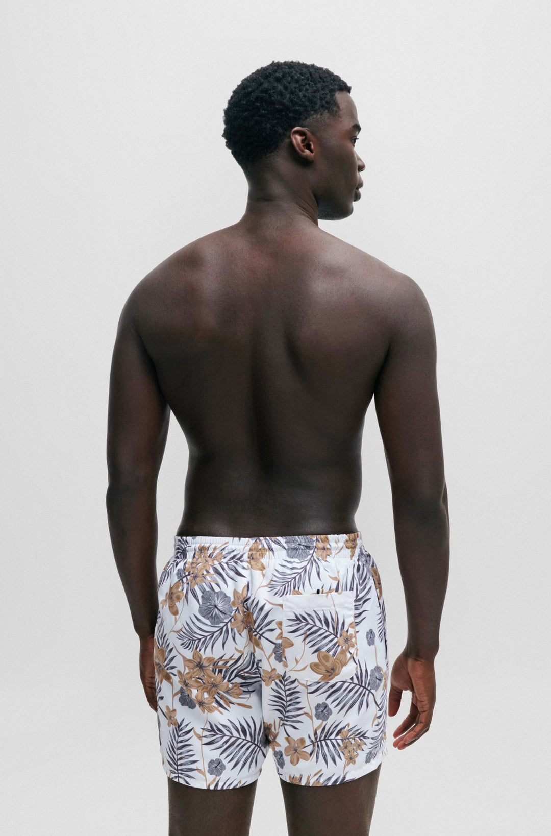 Boss Fully lined swim shorts with seasonal print