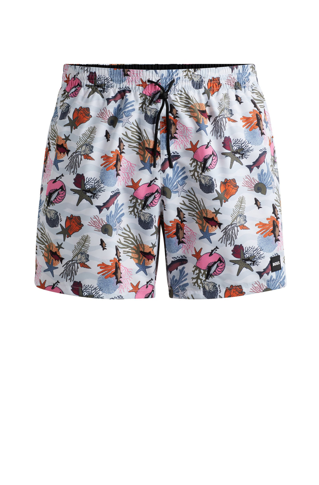 Boss Fully lined swim shorts with seasonal print