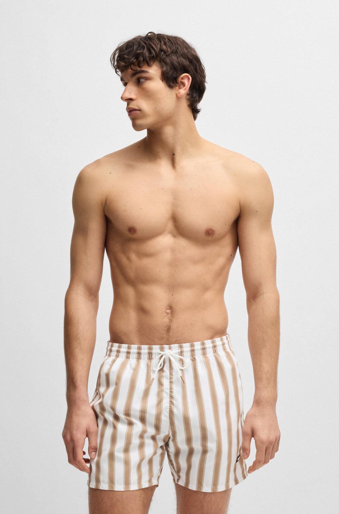 Boss Fully lined swim shorts with seasonal print