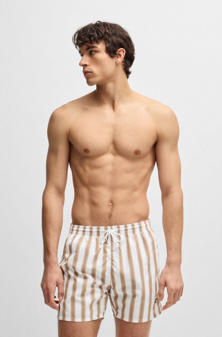 Boss Fully lined swim shorts with seasonal print