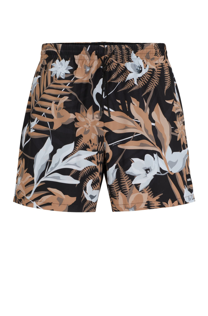 Boss Fully lined swim shorts with seasonal print
